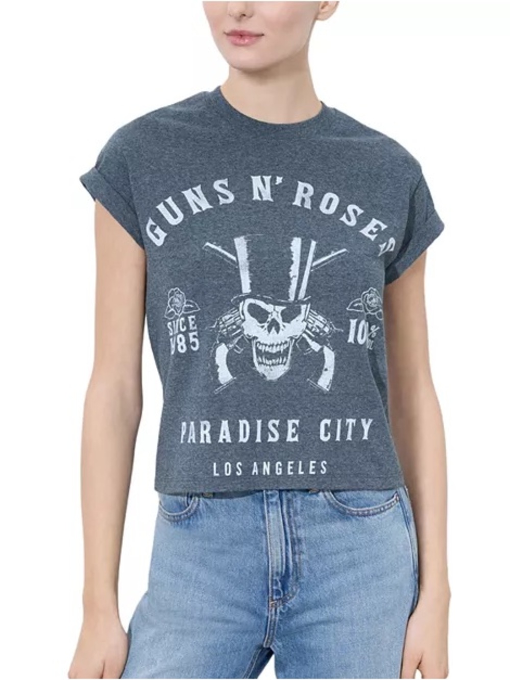 Alice + Olivia Charcoal Guns N' Roses Paradise City Graphic Tee